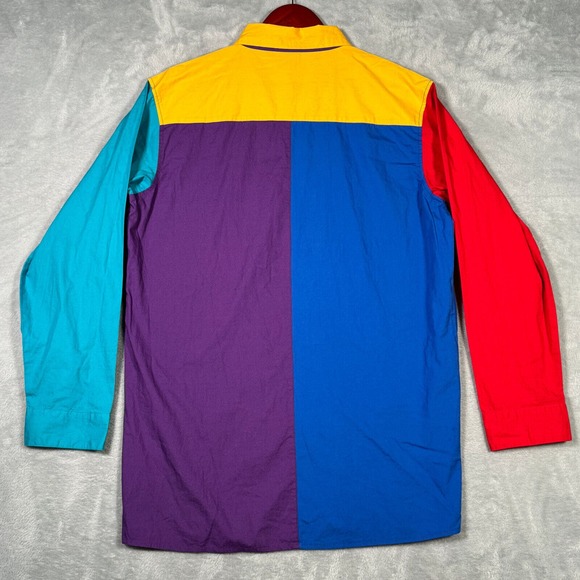 Odd Future Shirt Mens Medium Color Block Long Sleeve Button Down OF - Picture 9 of 10